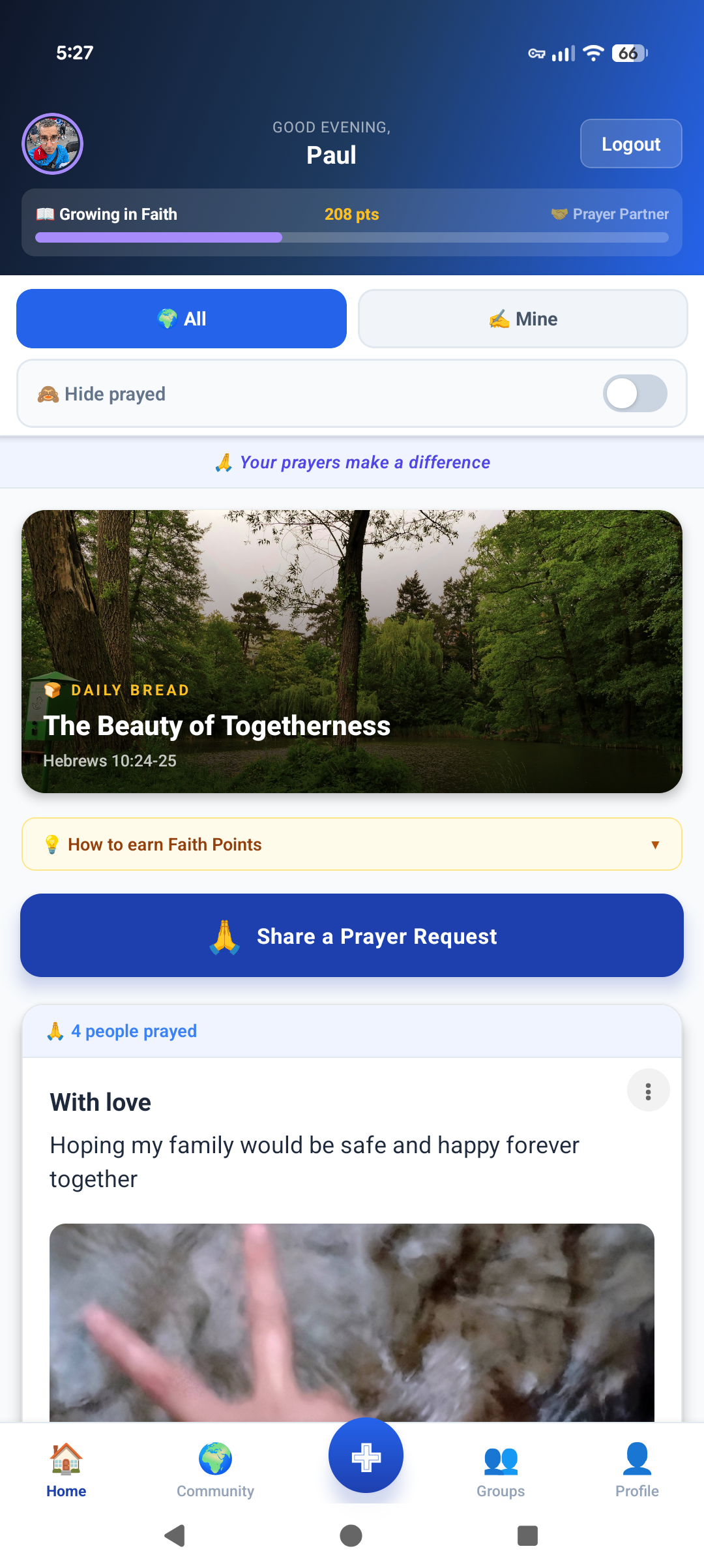 Pray Over Us prayer feed