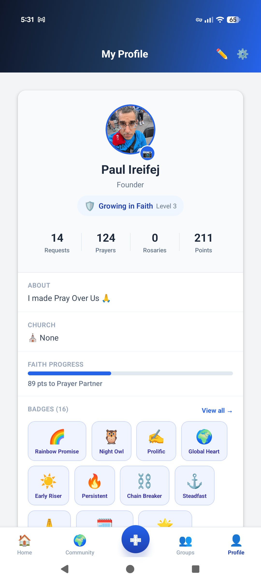 Faith Points and badges